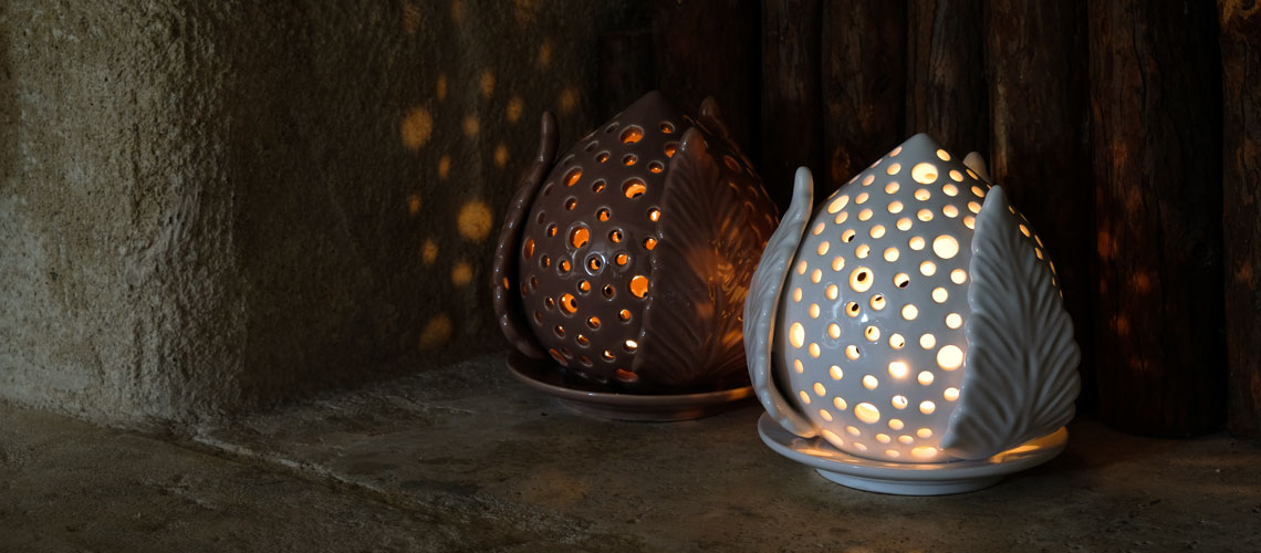 pumo pugliese di ceramica t-light diffusore luce candela