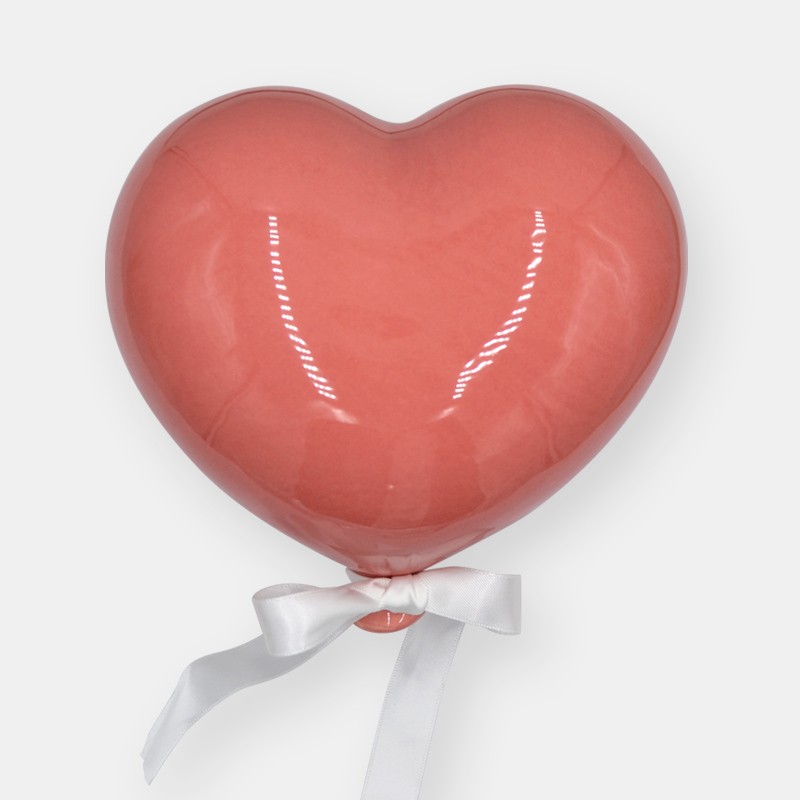 Palloncino a forma di cuore in ceramica Rosa