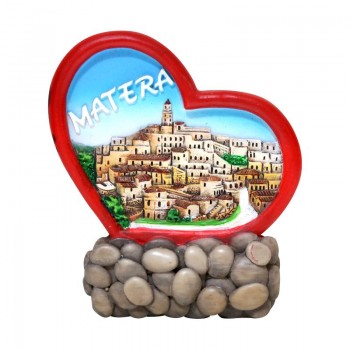 Magnete cuore rosse c/sassi...
